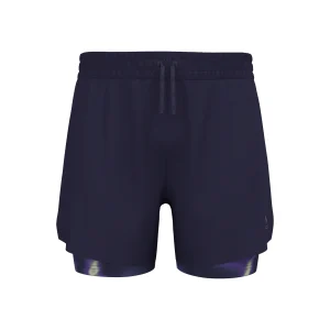 Zeroweight Print 5in 2in1 Pantalones Cortos Hombres-Azul Oscuro